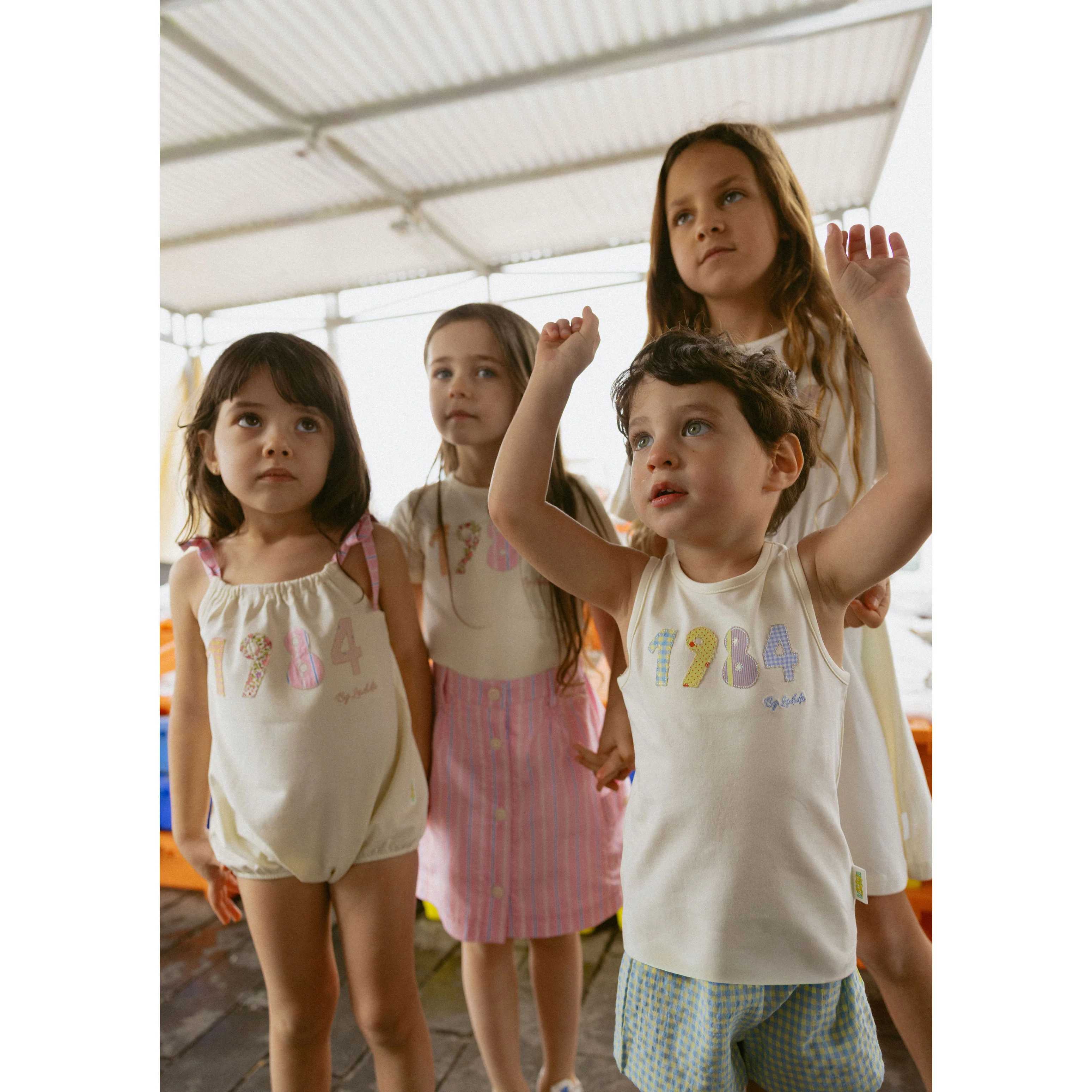1984 White Patchwork Blue Tank - Image 3