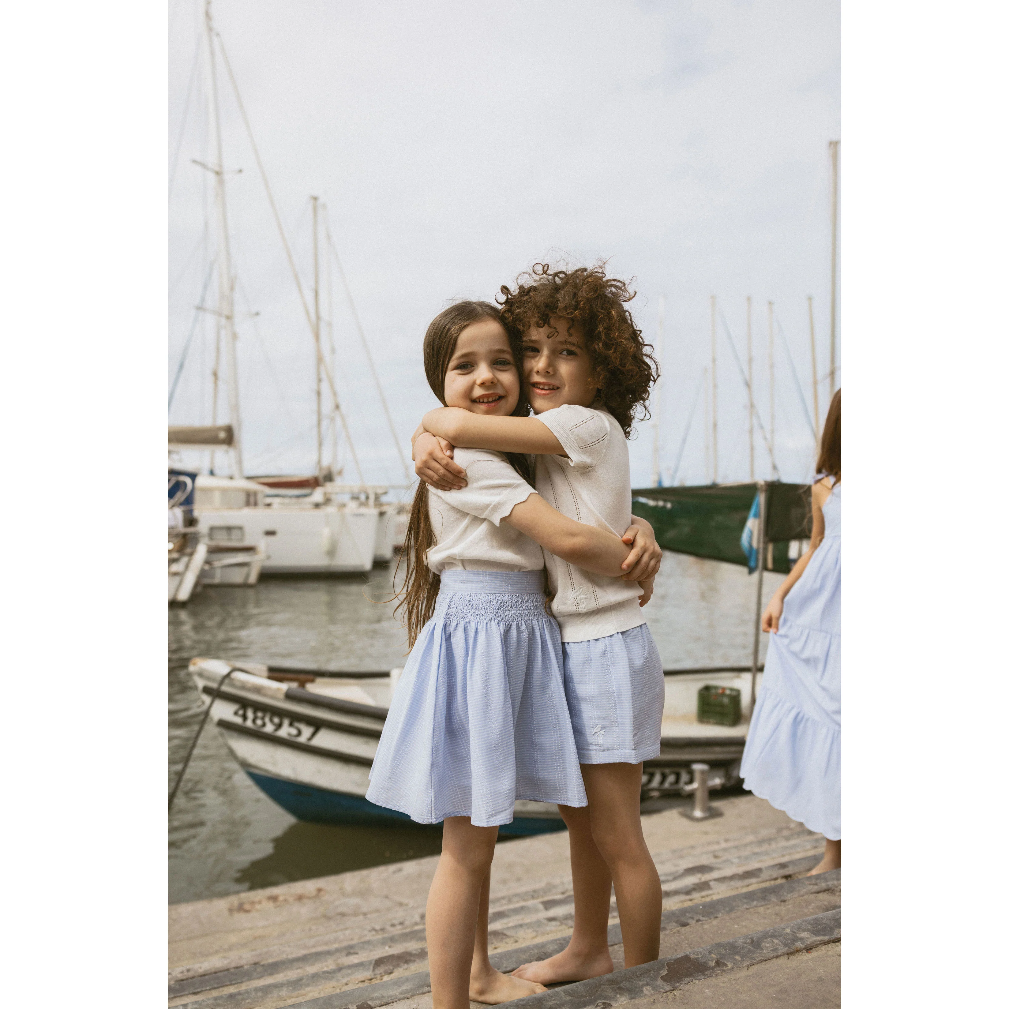 1984 White Scalloped Bow Embroidered  Sweater - Image 3