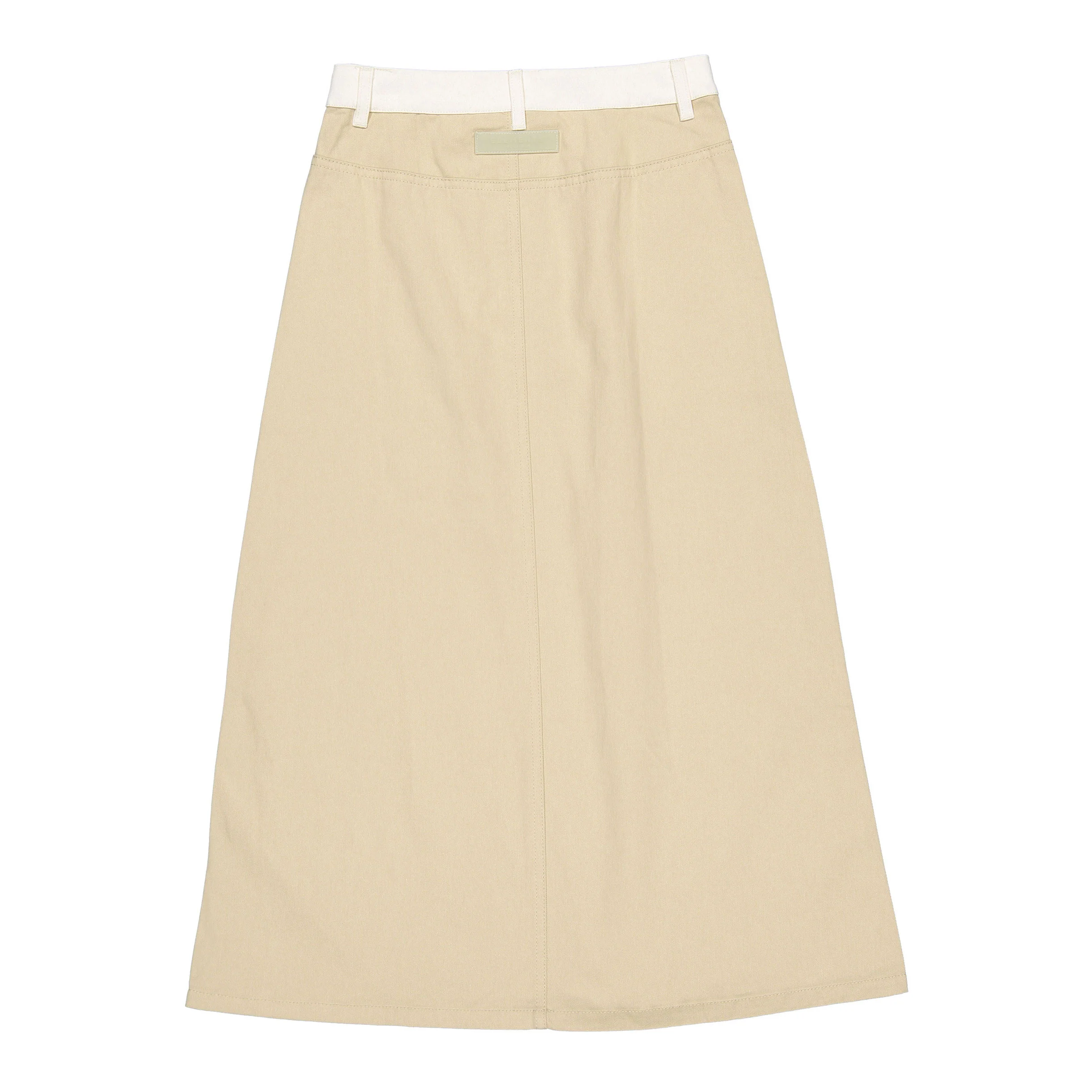 Elements Taupe Denim Contrast Skirt - Image 3